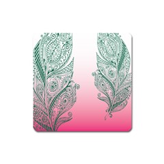 Toggle The Widget Bar Leaf Green Pink Square Magnet by Mariart