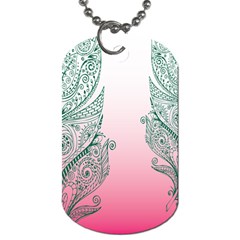 Toggle The Widget Bar Leaf Green Pink Dog Tag (two Sides) by Mariart