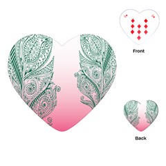 Toggle The Widget Bar Leaf Green Pink Playing Cards (heart)  by Mariart