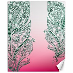 Toggle The Widget Bar Leaf Green Pink Canvas 16  X 20   by Mariart