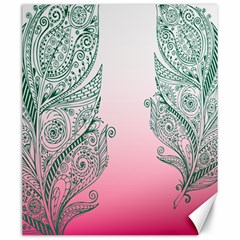 Toggle The Widget Bar Leaf Green Pink Canvas 20  X 24   by Mariart