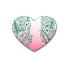 Toggle The Widget Bar Leaf Green Pink Heart Coaster (4 Pack)  by Mariart