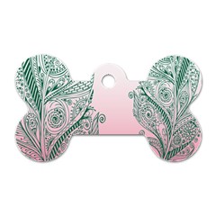 Toggle The Widget Bar Leaf Green Pink Dog Tag Bone (one Side) by Mariart