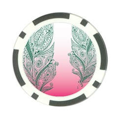 Toggle The Widget Bar Leaf Green Pink Poker Chip Card Guard by Mariart