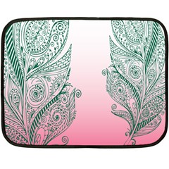 Toggle The Widget Bar Leaf Green Pink Double Sided Fleece Blanket (mini)  by Mariart