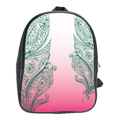 Toggle The Widget Bar Leaf Green Pink School Bags(large)  by Mariart