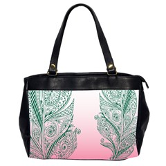 Toggle The Widget Bar Leaf Green Pink Office Handbags (2 Sides)  by Mariart