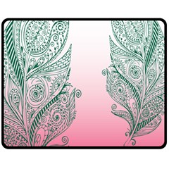 Toggle The Widget Bar Leaf Green Pink Fleece Blanket (medium)  by Mariart