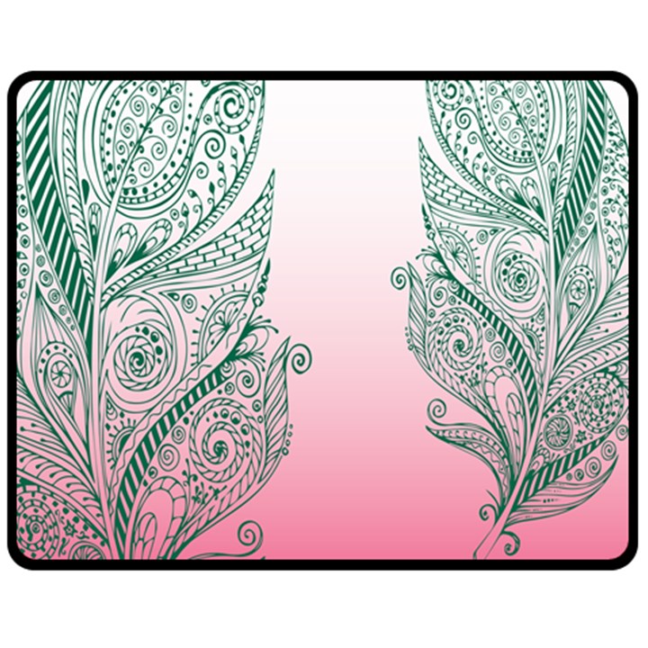 Toggle The Widget Bar Leaf Green Pink Fleece Blanket (Medium) 