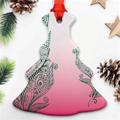 Toggle The Widget Bar Leaf Green Pink Ornament (christmas Tree)  by Mariart