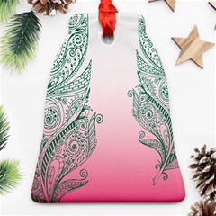 Toggle The Widget Bar Leaf Green Pink Ornament (bell) by Mariart