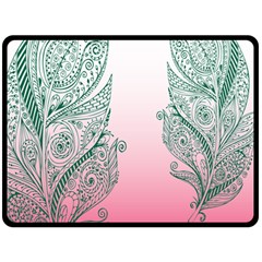 Toggle The Widget Bar Leaf Green Pink Double Sided Fleece Blanket (large)  by Mariart