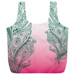 Toggle The Widget Bar Leaf Green Pink Full Print Recycle Bags (l)  by Mariart