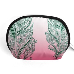 Toggle The Widget Bar Leaf Green Pink Accessory Pouches (medium)  by Mariart