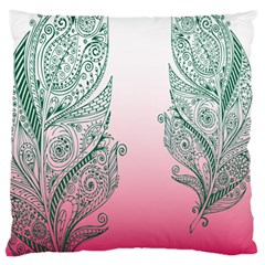 Toggle The Widget Bar Leaf Green Pink Large Flano Cushion Case (one Side) by Mariart