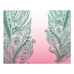 Toggle The Widget Bar Leaf Green Pink Double Sided Flano Blanket (large) 