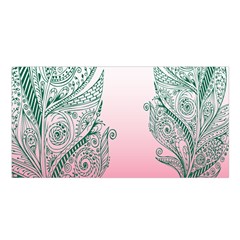 Toggle The Widget Bar Leaf Green Pink Satin Shawl by Mariart