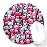 Cute Doodle Wallpaper Cute Kawaii Doodle Cats Round Mousepads Front