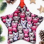 Cute Doodle Wallpaper Cute Kawaii Doodle Cats Ornament (Star) Front