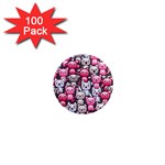 Cute Doodle Wallpaper Cute Kawaii Doodle Cats 1  Mini Magnets (100 pack)  Front