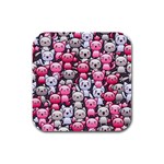 Cute Doodle Wallpaper Cute Kawaii Doodle Cats Rubber Square Coaster (4 pack)  Front