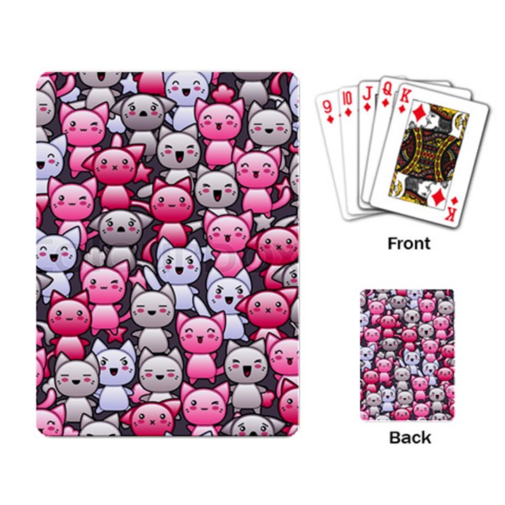 Cute Doodle Wallpaper Cute Kawaii Doodle Cats Playing Card