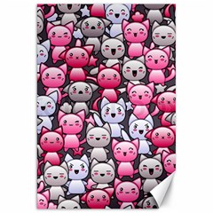 Cute Doodle Wallpaper Cute Kawaii Doodle Cats Canvas 20  X 30   by Nexatart