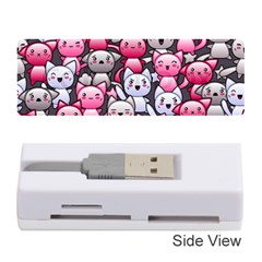 Cute Doodle Wallpaper Cute Kawaii Doodle Cats Memory Card Reader (stick)  by Nexatart