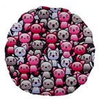 Cute Doodle Wallpaper Cute Kawaii Doodle Cats Large 18  Premium Round Cushions Front