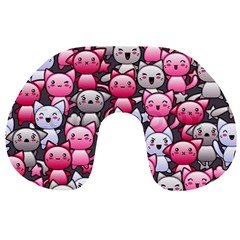 Cute Doodle Wallpaper Cute Kawaii Doodle Cats Travel Neck Pillows by Nexatart