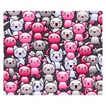 Cute Doodle Wallpaper Cute Kawaii Doodle Cats Double Sided Flano Blanket (Small)  50 x40  Blanket Back