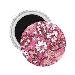 Pink Flower Pattern 2 25  Magnets by Nexatart