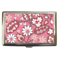 Pink Flower Pattern Cigarette Money Cases by Nexatart