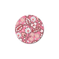 Pink Flower Pattern Golf Ball Marker (10 Pack) by Nexatart