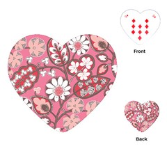 Pink Flower Pattern Playing Cards (heart)  by Nexatart