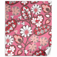 Pink Flower Pattern Canvas 20  X 24   by Nexatart