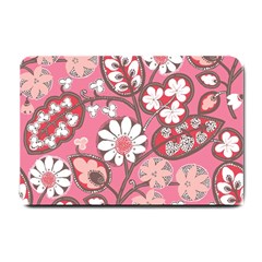 Pink Flower Pattern Small Doormat  by Nexatart