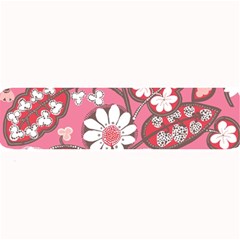 Pink Flower Pattern Large Bar Mats by Nexatart