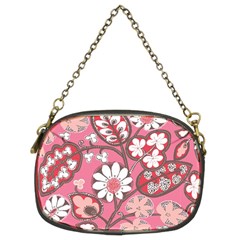 Pink Flower Pattern Chain Purses (two Sides)  by Nexatart