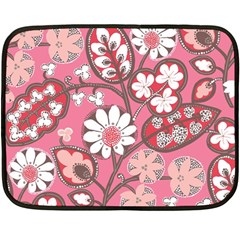 Pink Flower Pattern Fleece Blanket (mini) by Nexatart