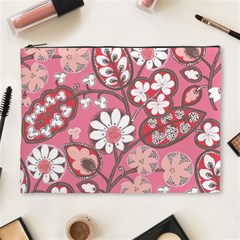 Pink Flower Pattern Cosmetic Bag (xl) by Nexatart