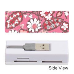 Pink Flower Pattern Memory Card Reader (stick)  by Nexatart