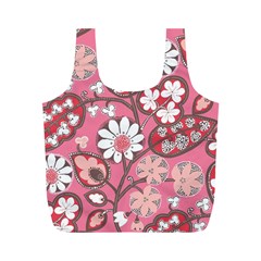 Pink Flower Pattern Full Print Recycle Bags (m)  by Nexatart