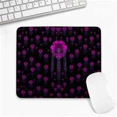 Wonderful Jungle Flowers In The Dark Large Mousepads by pepitasart