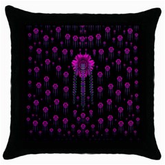 Wonderful Jungle Flowers In The Dark Throw Pillow Case (Black)