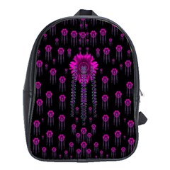 Wonderful Jungle Flowers In The Dark School Bags(Large) 