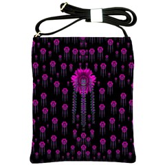 Wonderful Jungle Flowers In The Dark Shoulder Sling Bags