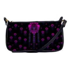 Wonderful Jungle Flowers In The Dark Shoulder Clutch Bags by pepitasart