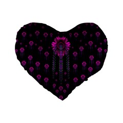 Wonderful Jungle Flowers In The Dark Standard 16  Premium Heart Shape Cushions