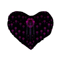 Wonderful Jungle Flowers In The Dark Standard 16  Premium Flano Heart Shape Cushions